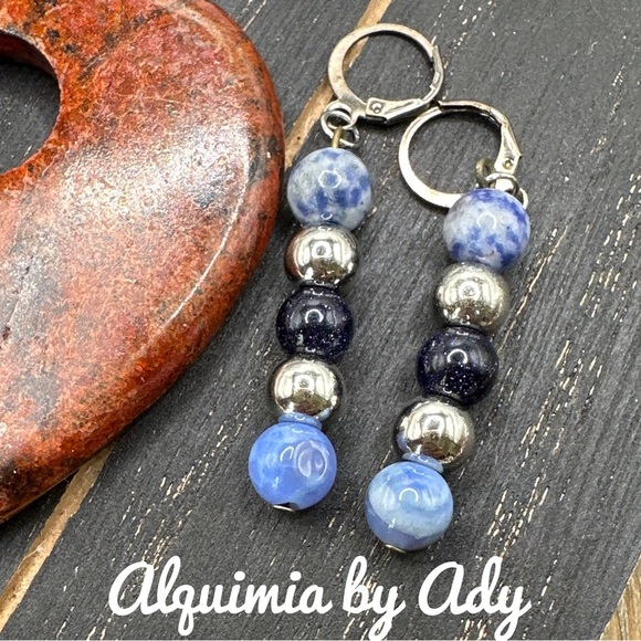 Alquimia by Ady Blue and Silver Earrings - Picture 1 of 5
